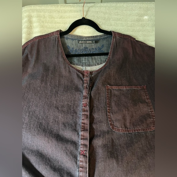 Gudrun Sjoden blue-Burgundy Button-Up Dress - Picture 2 of 7